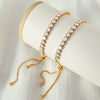Wholesale Women's 316L Stainless Steel Inlaid Zircon Dropshaped Light Luxury Style Bracelet
