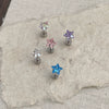 Wholesale Women's Titanium Steel Inlaid Zircon Fivepointed Star Ear Nail