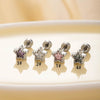 Wholesale Women's Titanium Steel Inlaid Zircon Fivepointed Star Earring