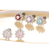 Wholesale Women's Titanium Steel Inlaid Zircon Geometric Heart Ear Nail