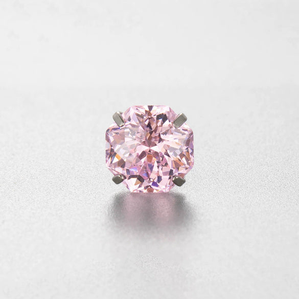 Wholesale Women's Titanium Steel Inlaid Zircon Geometric Sweet Style Handheld Flower Cut Eightsided Ear Nail