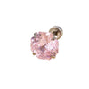 Wholesale Women's Titanium Steel Inlaid Zircon Geometric Sweet Style Handheld Flower Cut Eightsided Ear Nail