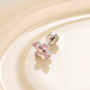 Wholesale Women's Titanium Steel Inlaid Zircon Square Cross Cochlear Ear Bone Nail Princess Style