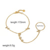 Wholesale Women's Titanium Steel Ins Style Geometric Pattern Rice Bead Chain 18K Gold Plated Bracelet