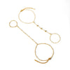 Wholesale Women's Titanium Steel Ins Style Geometric Pattern Rice Bead Chain 18K Gold Plated Bracelet