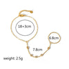 Wholesale Women's Titanium Steel Ins Style Geometric Pattern Rice Bead Chain 18K Gold Plated Bracelet