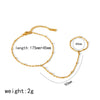Wholesale Women's Titanium Steel Ins Style Geometric Pattern Rice Bead Chain 18K Gold Plated Bracelet