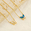 Wholesale Women's Titanium Steel Insect Butterfly Shape Electroplating Fashion Necklace