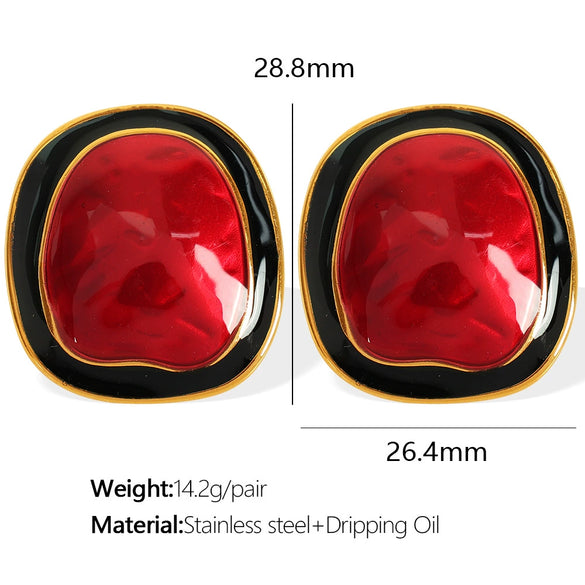 Wholesale Women's 316L Stainless Steel Irregular Geometric Electroplated Earrings Light Luxury Allmatch Jewelry Niche Design