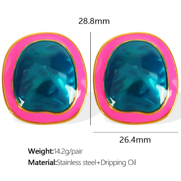 Wholesale Women's 316L Stainless Steel Irregular Geometric Electroplated Earrings Light Luxury Allmatch Jewelry Niche Design