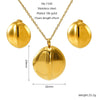 Wholesale Women's Titanium Steel Jewelry Set With Geometric Square Round Love Irregular Pattern Electroplated Earrings And Necklace