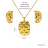 Wholesale Women's Titanium Steel Jewelry Set With Geometric Square Round Love Irregular Pattern Electroplated Earrings And Necklace
