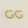 Wholesale Women's Titanium Steel Jewelry Set With Multicolored Zircon And Geometric Pattern Bracelet Earrings