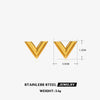 Wholesale Women's Titanium Steel Jewelry Set With V Shaped Cross Chain Letter Design And Electroplating Treatment