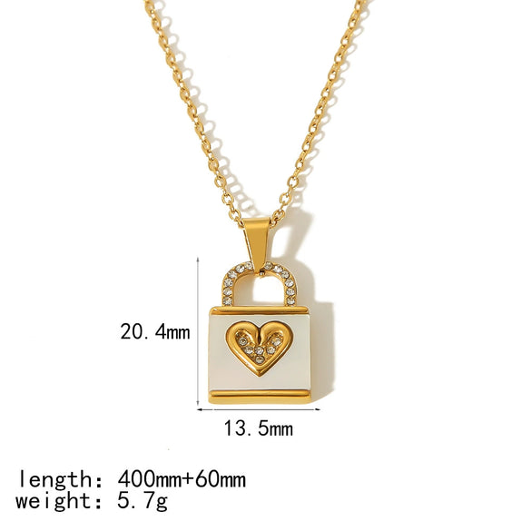 Wholesale Women's Titanium Steel 18K Gold Dripping Oil Heart Pendant Necklace