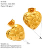 Wholesale Women's Titanium Steel 18K Gold Electroplated Heartshaped Geometric Earrings