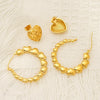 Wholesale Women's Titanium Steel 18K Gold Electroplated Heartshaped Geometric Earrings