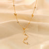 Wholesale Women's Titanium Steel 18K Gold Plated Butterfly Clavicle Chain With No Fade Diamond Pendant O Chain 18K Vacuum Plating In Furnace