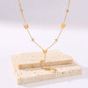 Wholesale Women's Titanium Steel 18K Gold Plated Butterfly Clavicle Chain With No Fade Diamond Pendant O Chain 18K Vacuum Plating In Furnace