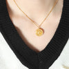 Wholesale Women's 316L Stainless Steel 18K Gold Plated Collarbone Chain With Geometric Wave Pattern Pendant Necklace
