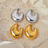Wholesale Women's Titanium Steel 18K Gold Plated Geometric C Shaped Hollow Bright 3D Earrings With Simple Design And Electroplating Process