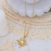 Wholesale Women's Titanium Steel 18K Gold Plated Geometric Star Necklace With O Word Chain And Electroplating Process
