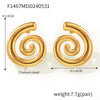 Wholesale Women's Titanium Steel 18K Gold Plated Rotary Thread Earrings With Creative Spliced Color Geometric Design And Electroplating Treatment