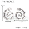 Wholesale Women's Titanium Steel 18K Gold Plated Rotary Thread Earrings With Creative Spliced Color Geometric Design And Electroplating Treatment