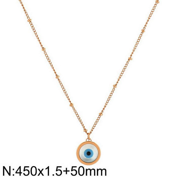 Wholesale Women's Titanium Steel 18K Real Gold Plated Jewelry Devil's Eye Animals Zodiac Pendant Necklace