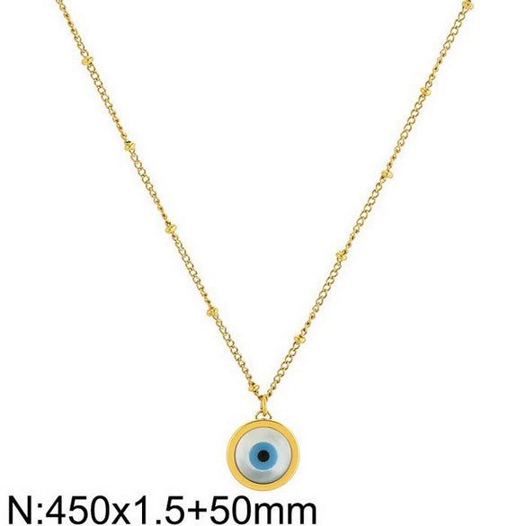 Wholesale Women's Titanium Steel 18K Real Gold Plated Jewelry Devil's Eye Animals Zodiac Pendant Necklace