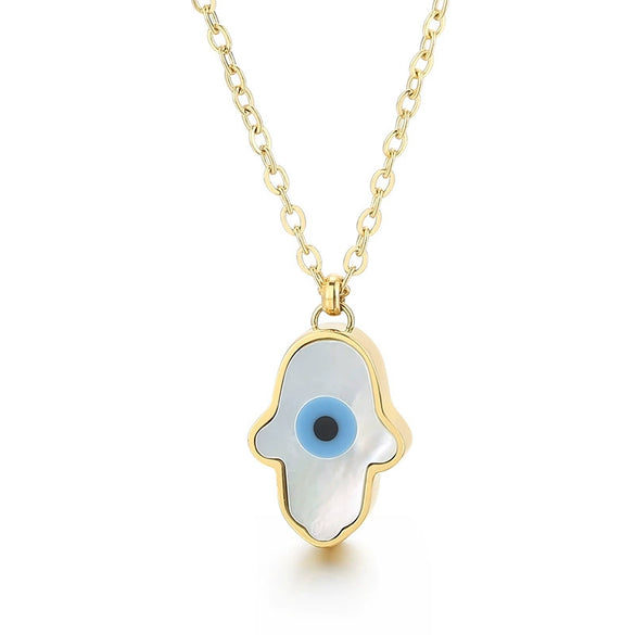 Wholesale Women's Titanium Steel 18K Real Gold Plated Jewelry Devil's Eye Animals Zodiac Pendant Necklace