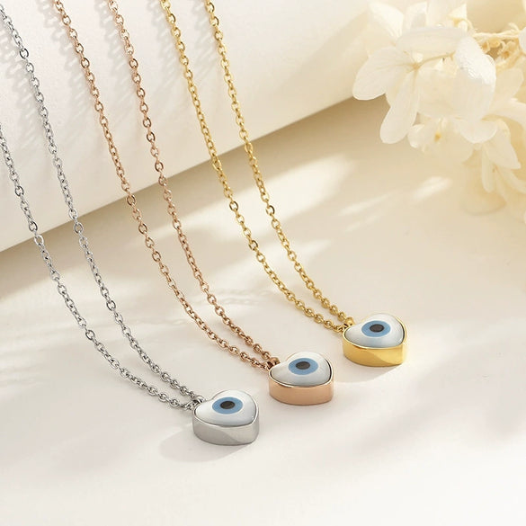 Wholesale Women's Titanium Steel 18K Real Gold Plated Jewelry Devil's Eye Animals Zodiac Pendant Necklace