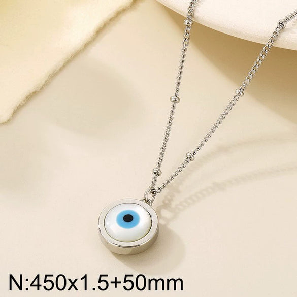 Wholesale Women's Titanium Steel 18K Real Gold Plated Jewelry Devil's Eye Animals Zodiac Pendant Necklace