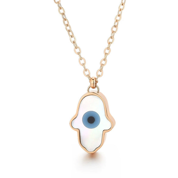 Wholesale Women's Titanium Steel 18K Real Gold Plated Jewelry Devil's Eye Animals Zodiac Pendant Necklace
