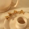Wholesale Women's Titanium Steel Knotted Earrings With Geometric Pattern And Electroplating Design