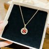 Wholesale Women's Titanium Steel Leafshaped Necklace With Zircon Inlay And Oshaped Chain Light Luxury Jewelry