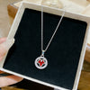 Wholesale Women's Titanium Steel Leafshaped Necklace With Zircon Inlay And Oshaped Chain Light Luxury Jewelry