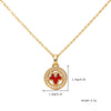 Wholesale Women's Titanium Steel Leafshaped Necklace With Zircon Inlay And Oshaped Chain Light Luxury Jewelry