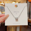 Wholesale Women's Titanium Steel Letter Geometric Light Luxury Inlaid Zircon Necklace With Cross Chain