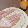 Wholesale Women's Titanium Steel Letter Geometric Light Luxury Inlaid Zircon Necklace With Cross Chain