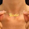 Wholesale Women's Titanium Steel Letter Hip Hop Necklace With Electroplating