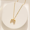 Wholesale Women's Titanium Steel Light Luxury Geometric Bow Jewelry Pendant Necklace