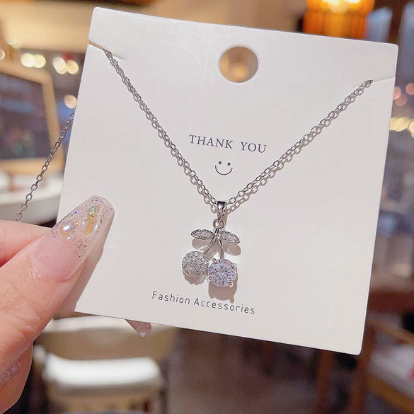 Wholesale Women's Titanium Steel Light Luxury Niche Love Letter Pendant Necklace With Mixed Gemstone Inlay And Zirconia Design Cross Chain Style