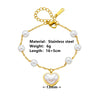 Wholesale Women's Titanium Steel Love Bow Four Leaf Clover Scallop Heart Pattern Electroplated Bracelet