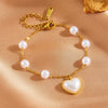 Wholesale Women's Titanium Steel Love Bow Four Leaf Clover Scallop Heart Pattern Electroplated Bracelet