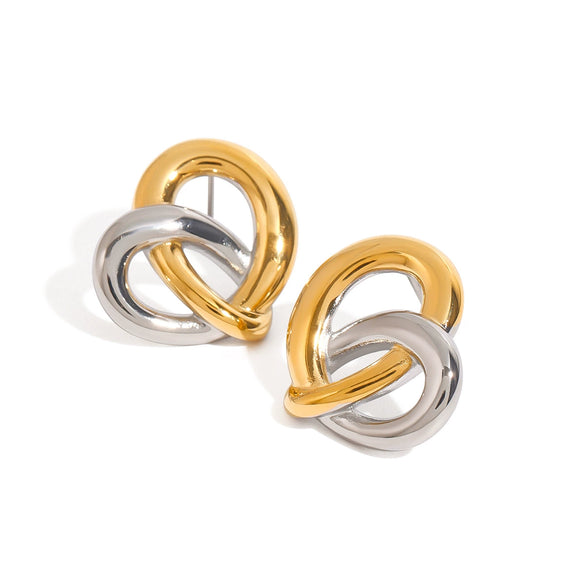 Wholesale Women's Titanium Steel Love Earrings With Geometric Pattern And Electroplating Treatment