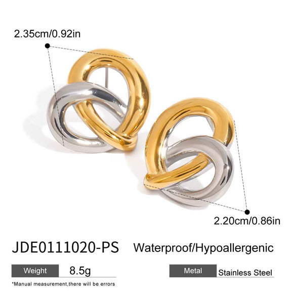 Wholesale Women's Titanium Steel Love Earrings With Geometric Pattern And Electroplating Treatment