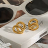 Wholesale Women's Titanium Steel Love Earrings With Geometric Pattern And Electroplating Treatment