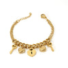 Wholesale Women's 316L Stainless Steel Love Heart Bracelet With Vacuum Plating