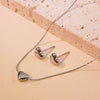 Wholesale Women's Titanium Steel Love Heart Shaped Necklace With Simple Fashion Collarbone Chain And Electroplating Treatment Patterned With Love Water Drops And Bells